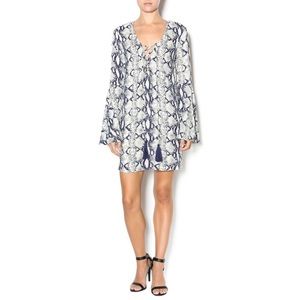 Snake Skin Print Dress with Tassels